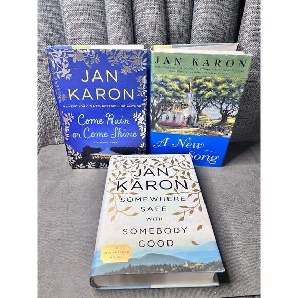 Jan Karon HC Books Come Rain Shine New Song Somewhere Safe Somebody Good Lot - Picture 1 of 16